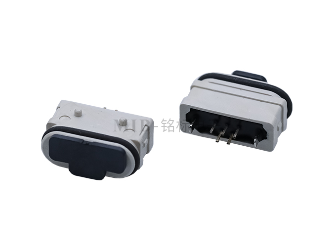 IPX7防水立式6PIN MICRO USB連接器