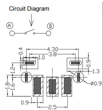 THBM03-A035NB-R-A 焊盤圖
