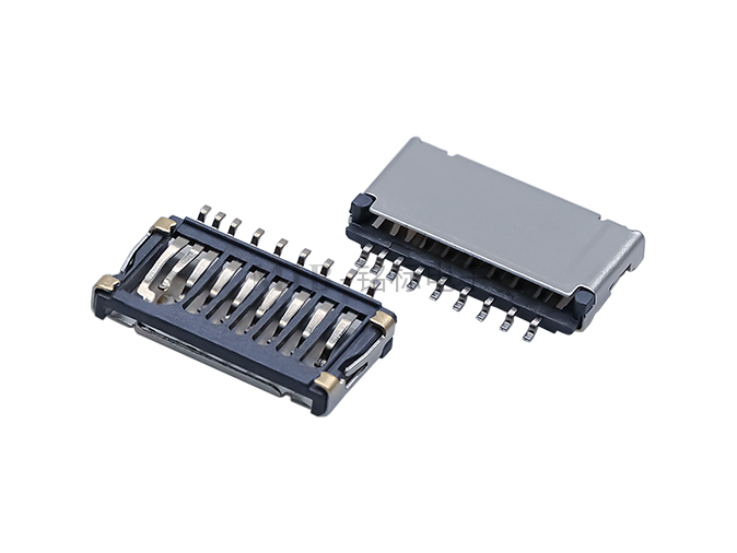 9PIN 側(cè)邊 1.7H TF 卡座